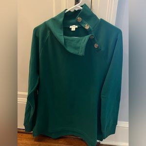 J. Crew Factory wide-collar tunic sweatshirt in cloudspun fleece